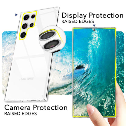 NALIA Transparente Hülle für Samsung Galaxy S24 Ultra – Harte Rückseite & Silikon Rand – IGNITE (Stoßfeste Handyhülle & Verstärkte Ecken) – Marke aus Berlin