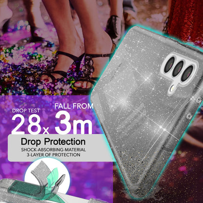 NALIA Glitzerhülle für Samsung Galaxy S24 – Funkelndes Silikon Case – DAZZLIN (Transparent & Stoßfest) – Marke aus Berlin