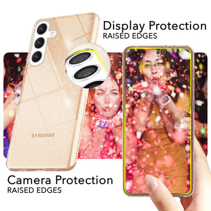 NALIA Glitzerhülle für Samsung Galaxy S24 – Funkelndes Silikon Case – DAZZLIN (Transparent & Stoßfest) – Marke aus Berlin