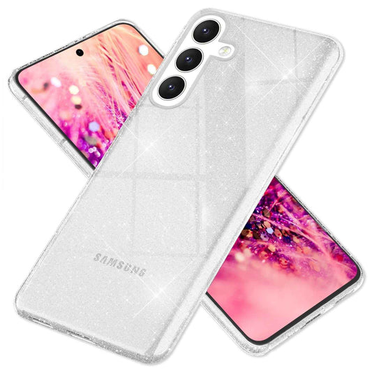 NALIA Glitzerhülle für Samsung Galaxy S24 – Funkelndes Silikon Case – DAZZLIN (Transparent & Stoßfest) – Marke aus Berlin