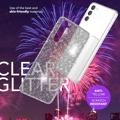 NALIA Glitzerhülle für Samsung Galaxy S24 – Funkelndes Silikon Case – DAZZLIN (Transparent & Stoßfest) – Marke aus Berlin
