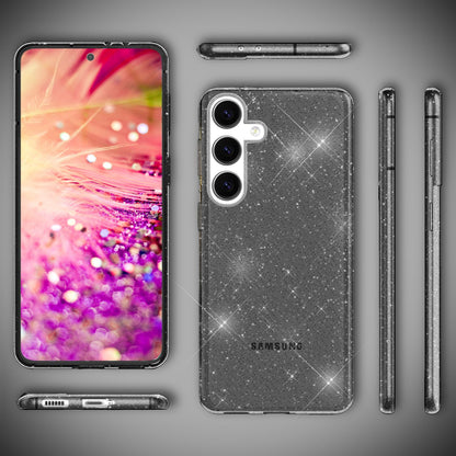 NALIA Glitzerhülle für Samsung Galaxy S24 Plus – Funkelndes Silikon Case – DAZZLIN (Transparent & Stoßfest) – Marke aus Berlin