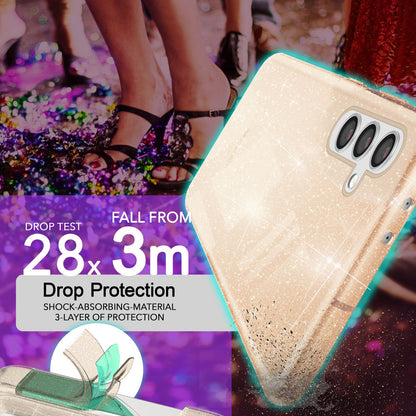 NALIA Glitzerhülle für Samsung Galaxy S24 Plus – Funkelndes Silikon Case – DAZZLIN (Transparent & Stoßfest) – Marke aus Berlin