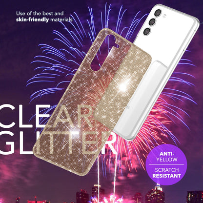 NALIA Glitzerhülle für Samsung Galaxy S24 Plus – Funkelndes Silikon Case – DAZZLIN (Transparent & Stoßfest) – Marke aus Berlin