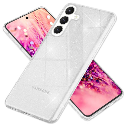 NALIA Glitzerhülle für Samsung Galaxy S24 Plus – Funkelndes Silikon Case – DAZZLIN (Transparent & Stoßfest) – Marke aus Berlin