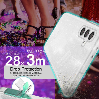 NALIA Glitzerhülle für Samsung Galaxy S24 Plus – Funkelndes Silikon Case – DAZZLIN (Transparent & Stoßfest) – Marke aus Berlin