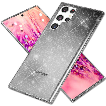 NALIA Glitzerhülle für Samsung Galaxy S24 Ultra – Funkelndes Silikon Case – DAZZLIN (Transparent & Stoßfest) – Marke aus Berlin