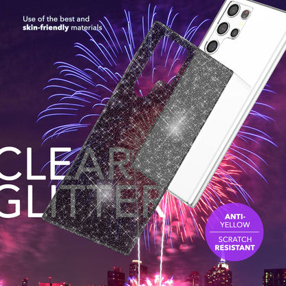 NALIA Glitzerhülle für Samsung Galaxy S24 Ultra – Funkelndes Silikon Case – DAZZLIN (Transparent & Stoßfest) – Marke aus Berlin