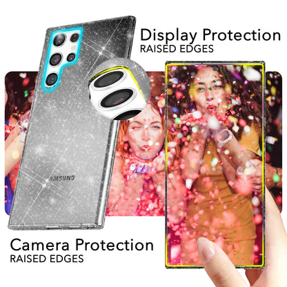 NALIA Glitzerhülle für Samsung Galaxy S24 Ultra – Funkelndes Silikon Case – DAZZLIN (Transparent & Stoßfest) – Marke aus Berlin