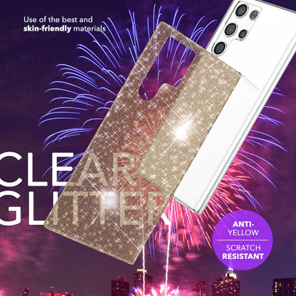 NALIA Glitzerhülle für Samsung Galaxy S24 Ultra – Funkelndes Silikon Case – DAZZLIN (Transparent & Stoßfest) – Marke aus Berlin