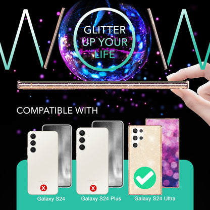 NALIA Glitzerhülle für Samsung Galaxy S24 Ultra – Funkelndes Silikon Case – DAZZLIN (Transparent & Stoßfest) – Marke aus Berlin