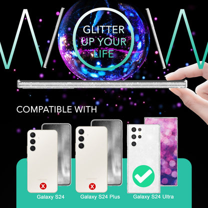 NALIA Glitzerhülle für Samsung Galaxy S24 Ultra – Funkelndes Silikon Case – DAZZLIN (Transparent & Stoßfest) – Marke aus Berlin