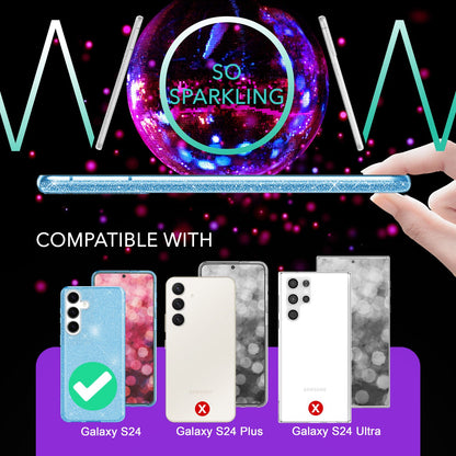NALIA Glitzerhülle für Samsung Galaxy S24 – Funkelnder Glitzer-Look & Grip – SHINEPOP (Silikon Case) – Marke aus Berlin