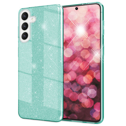NALIA Glitzerhülle für Samsung Galaxy S24 – Funkelnder Glitzer-Look & Grip – SHINEPOP (Silikon Case) – Marke aus Berlin
