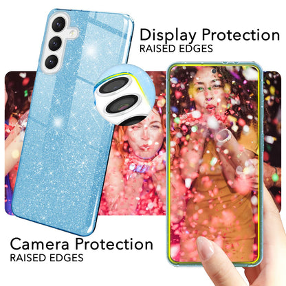 NALIA Glitzerhülle für Samsung Galaxy S24 Plus – Funkelnder Glitzer-Look & Grip – SHINEPOP (Silikon Case) – Marke aus Berlin
