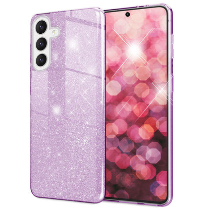 NALIA Glitzerhülle für Samsung Galaxy S24 Plus – Funkelnder Glitzer-Look & Grip – SHINEPOP (Silikon Case) – Marke aus Berlin