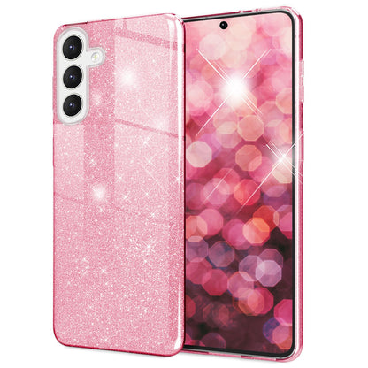 NALIA Glitzerhülle für Samsung Galaxy S24 Plus – Funkelnder Glitzer-Look & Grip – SHINEPOP (Silikon Case) – Marke aus Berlin