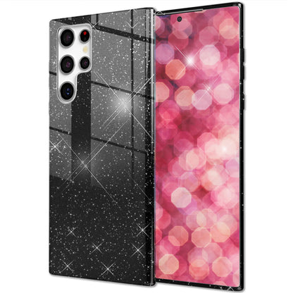 NALIA Glitzerhülle für Samsung Galaxy S24 Ultra – Funkelnder Glitzer-Look & Grip – SHINEPOP (Silikon Case) – Marke aus Berlin