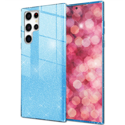 NALIA Glitzerhülle für Samsung Galaxy S24 Ultra – Funkelnder Glitzer-Look & Grip – SHINEPOP (Silikon Case) – Marke aus Berlin