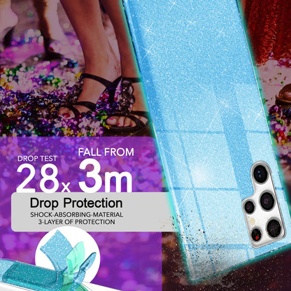 NALIA Glitzerhülle für Samsung Galaxy S24 Ultra – Funkelnder Glitzer-Look & Grip – SHINEPOP (Silikon Case) – Marke aus Berlin