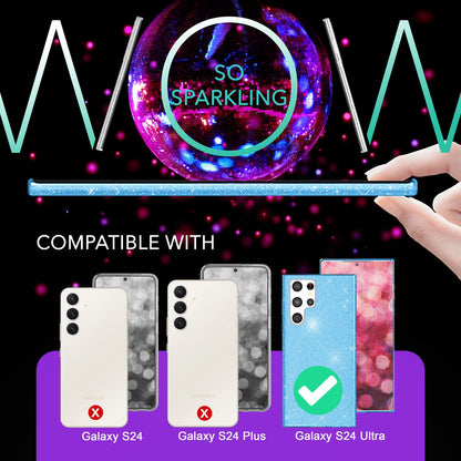 NALIA Glitzerhülle für Samsung Galaxy S24 Ultra – Funkelnder Glitzer-Look & Grip – SHINEPOP (Silikon Case) – Marke aus Berlin