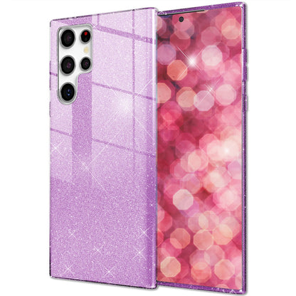 NALIA Glitzerhülle für Samsung Galaxy S24 Ultra – Funkelnder Glitzer-Look & Grip – SHINEPOP (Silikon Case) – Marke aus Berlin