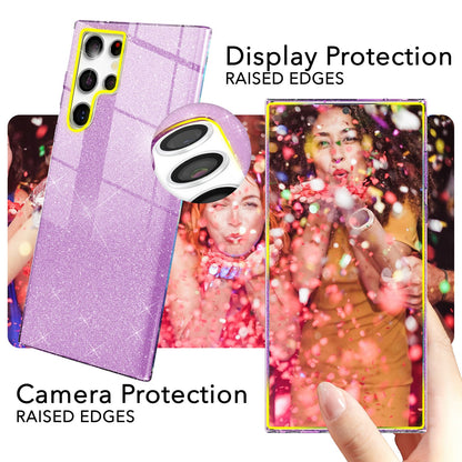 NALIA Glitzerhülle für Samsung Galaxy S24 Ultra – Funkelnder Glitzer-Look & Grip – SHINEPOP (Silikon Case) – Marke aus Berlin