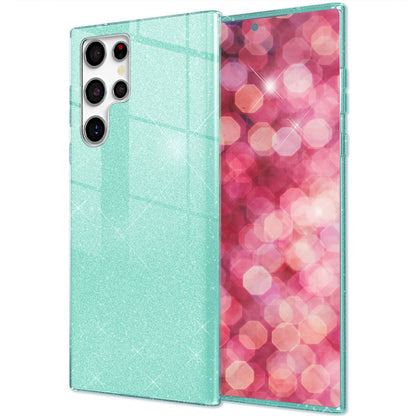 NALIA Glitzerhülle für Samsung Galaxy S24 Ultra – Funkelnder Glitzer-Look & Grip – SHINEPOP (Silikon Case) – Marke aus Berlin