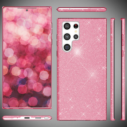 NALIA Glitzerhülle für Samsung Galaxy S24 Ultra – Funkelnder Glitzer-Look & Grip – SHINEPOP (Silikon Case) – Marke aus Berlin