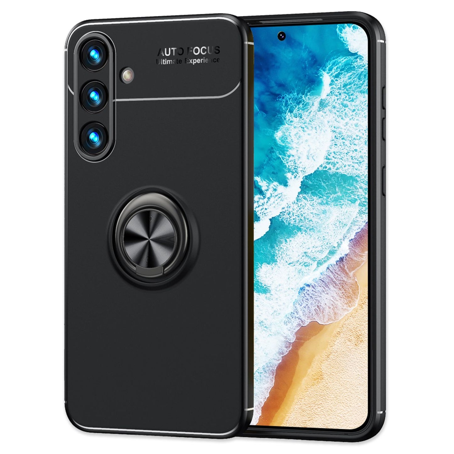 NALIA Ringhülle für Samsung Galaxy S24 – Ring-Ständer 360° & für Magnet-Halter – GRIP360 (Mattiertes Silikon Case) – Marke aus Berlin