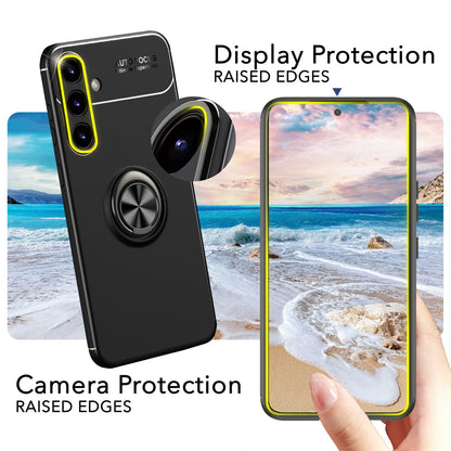 NALIA Ringhülle für Samsung Galaxy S24 – Ring-Ständer 360° & für Magnet-Halter – GRIP360 (Mattiertes Silikon Case) – Marke aus Berlin