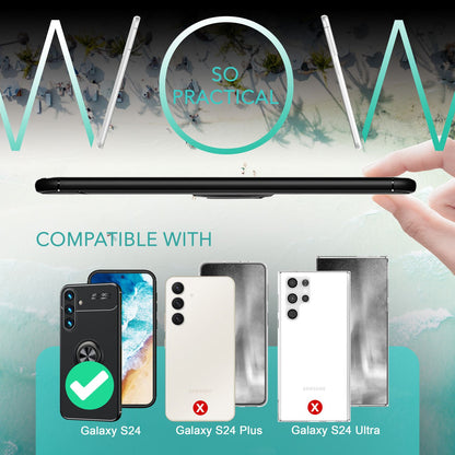 NALIA Ringhülle für Samsung Galaxy S24 – Ring-Ständer 360° & für Magnet-Halter – GRIP360 (Mattiertes Silikon Case) – Marke aus Berlin