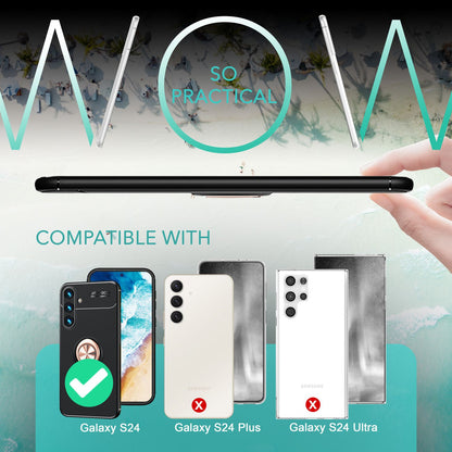 NALIA Ringhülle für Samsung Galaxy S24 – Ring-Ständer 360° & für Magnet-Halter – GRIP360 (Mattiertes Silikon Case) – Marke aus Berlin