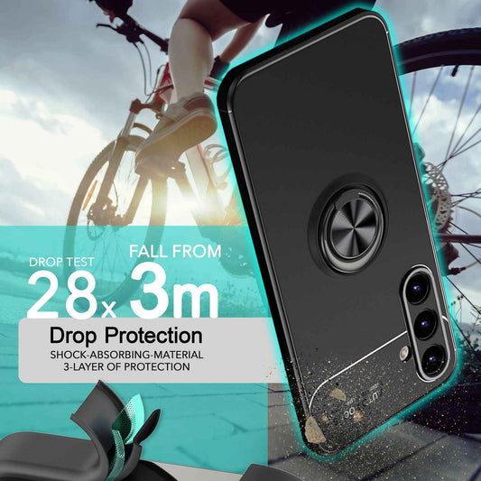 NALIA Ringhülle für Samsung Galaxy S24 Plus – Ring-Ständer 360° & für Magnet-Halter – GRIP360 (Mattiertes Silikon Case) – Marke aus Berlin