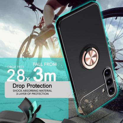 NALIA Ringhülle für Samsung Galaxy S24 Plus – Ring-Ständer 360° & für Magnet-Halter – GRIP360 (Mattiertes Silikon Case) – Marke aus Berlin