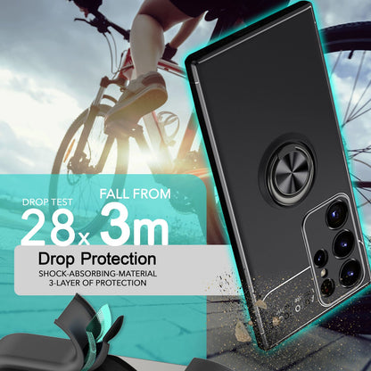 NALIA Ringhülle für Samsung Galaxy S24 Ultra – Ring-Ständer 360° & für Magnet-Halter – GRIP360 (Mattiertes Silikon Case) – Marke aus Berlin