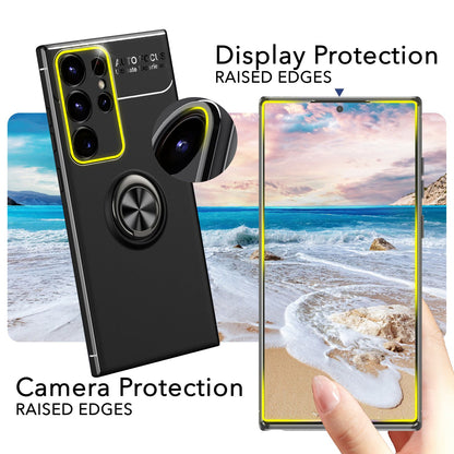 NALIA Ringhülle für Samsung Galaxy S24 Ultra – Ring-Ständer 360° & für Magnet-Halter – GRIP360 (Mattiertes Silikon Case) – Marke aus Berlin