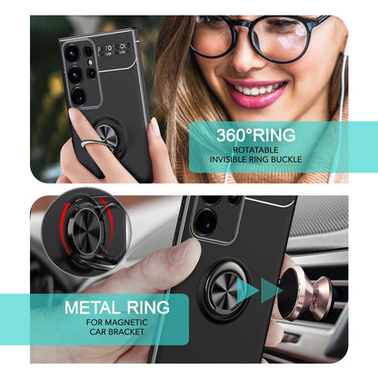NALIA Ringhülle für Samsung Galaxy S24 Ultra – Ring-Ständer 360° & für Magnet-Halter – GRIP360 (Mattiertes Silikon Case) – Marke aus Berlin