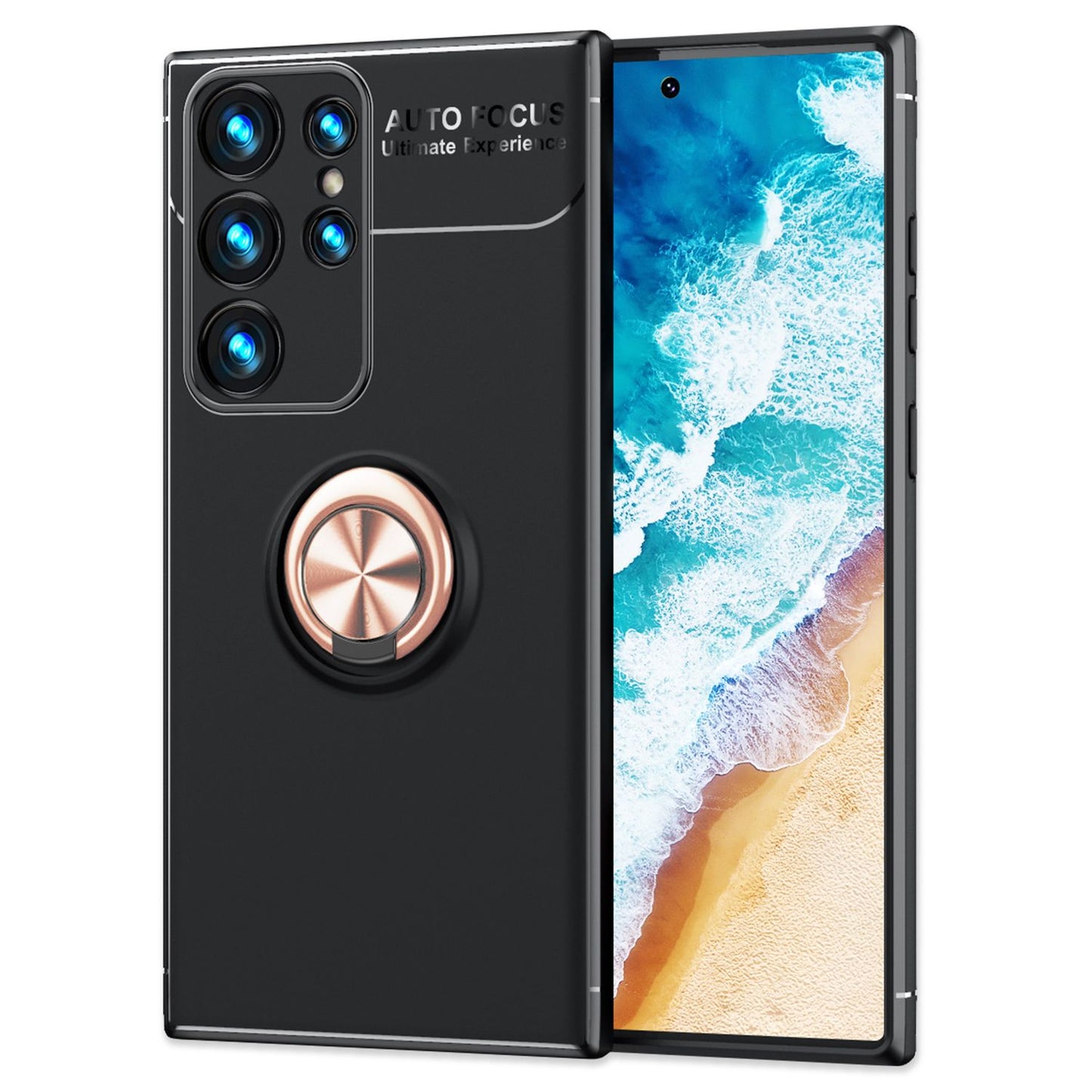 NALIA Ringhülle für Samsung Galaxy S24 Ultra – Ring-Ständer 360° & für Magnet-Halter – GRIP360 (Mattiertes Silikon Case) – Marke aus Berlin