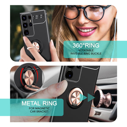 NALIA Ringhülle für Samsung Galaxy S24 Ultra – Ring-Ständer 360° & für Magnet-Halter – GRIP360 (Mattiertes Silikon Case) – Marke aus Berlin