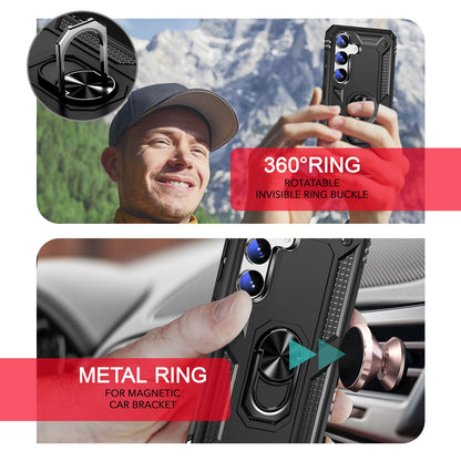 NALIA Panzerhülle für Samsung Galaxy S24 Plus – Ring-Ständer 360° & Magnet-Halterung Kompatibel – RINGDEFEND (Stoßfestes Outdoor Case) – Marke aus Berlin