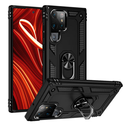 NALIA Panzerhülle für Samsung Galaxy S24 Ultra – Ring-Ständer 360° & Magnet-Halterung Kompatibel – RINGDEFEND (Stoßfestes Outdoor Case) – Marke aus Berlin