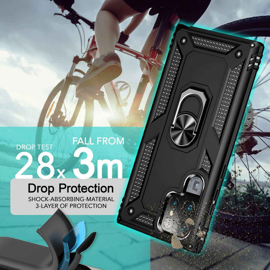 NALIA Panzerhülle für Samsung Galaxy S24 Ultra – Ring-Ständer 360° & Magnet-Halterung Kompatibel – RINGDEFEND (Stoßfestes Outdoor Case) – Marke aus Berlin