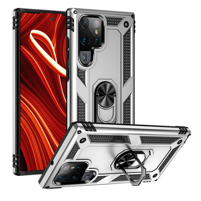 NALIA Panzerhülle für Samsung Galaxy S24 Ultra – Ring-Ständer 360° & Magnet-Halterung Kompatibel – RINGDEFEND (Stoßfestes Outdoor Case) – Marke aus Berlin