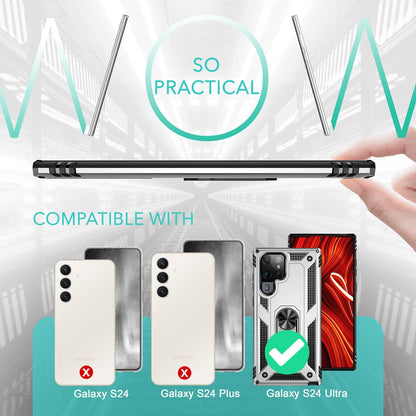 NALIA Panzerhülle für Samsung Galaxy S24 Ultra – Ring-Ständer 360° & Magnet-Halterung Kompatibel – RINGDEFEND (Stoßfestes Outdoor Case) – Marke aus Berlin