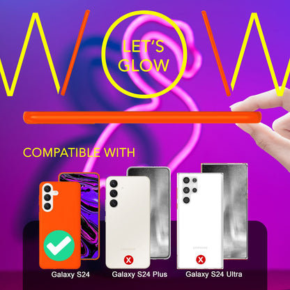 NALIA Neon Silikonhülle für Samsung Galaxy S24 – Soft-Touch & Signal-Neon – NEONSHOCK (Matte Schutzhülle) – Marke aus Berlin