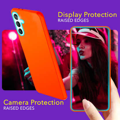 NALIA Neon Silikonhülle für Samsung Galaxy S24 – Soft-Touch & Signal-Neon – NEONSHOCK (Matte Schutzhülle) – Marke aus Berlin