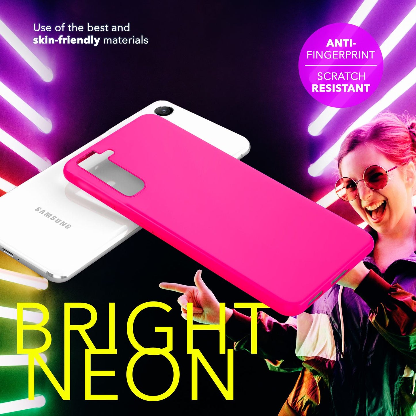 NALIA Neon Silikonhülle für Samsung Galaxy S24 – Soft-Touch & Signal-Neon – NEONSHOCK (Matte Schutzhülle) – Marke aus Berlin