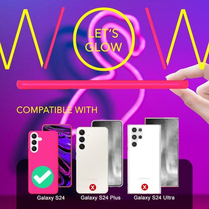 NALIA Neon Silikonhülle für Samsung Galaxy S24 – Soft-Touch & Signal-Neon – NEONSHOCK (Matte Schutzhülle) – Marke aus Berlin