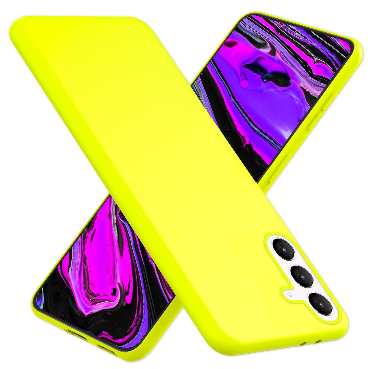 NALIA Neon Silikonhülle für Samsung Galaxy S24 – Soft-Touch & Signal-Neon – NEONSHOCK (Matte Schutzhülle) – Marke aus Berlin